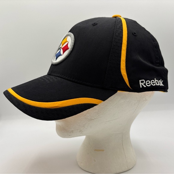 Pittsburgh Steelers NFL Reebok Black/Yellow Onfield Large/XL Flex Fit Fitted Hat - Picture 3 of 15